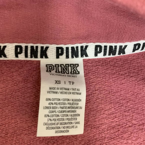 PINK Victoria Secret pink, grey, white quarter zip - size XS - Picture 3 of 5